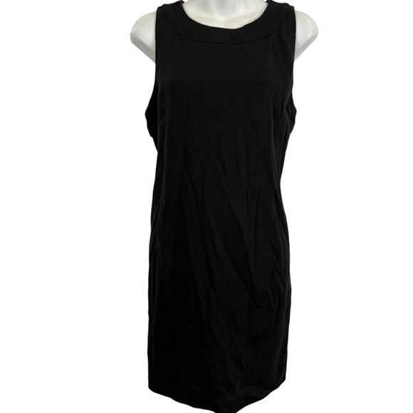 Free Assembly Womens Black Knit Shift Style Sleeveless Cotton Mini Dress sz L - Picture 1 of 16